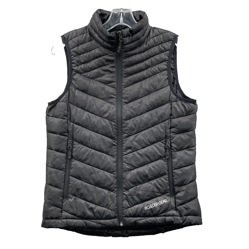 BoulderGear Puffer Vest Women's Large Black Gorpcore Corpcore Travel Finance 80s